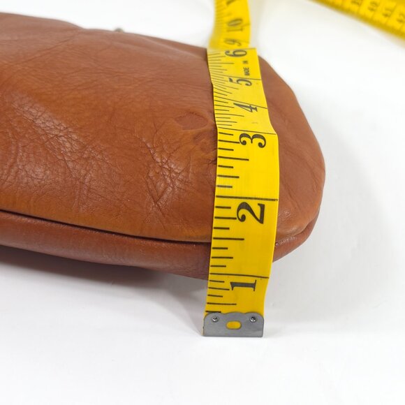 PATRICIA NASH BROWN LEATHER COIN WALLET WITH CLASP CLOSURE *NO WRISTLET STRAP* - Picture 15 of 16